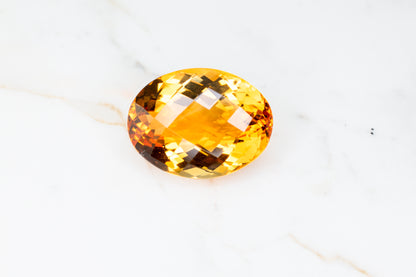 Brazilian Citrine Oval Checker Cut 12.63ct