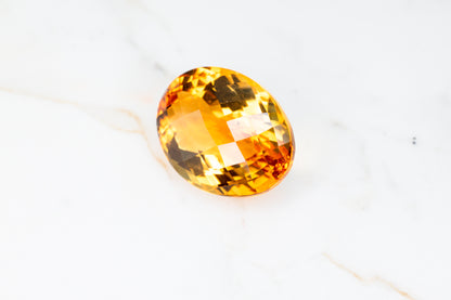 Brazilian Citrine Oval Checker Cut 12.63ct