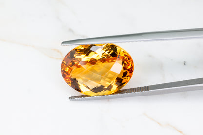 Brazilian Citrine Oval Checker Cut 12.63ct