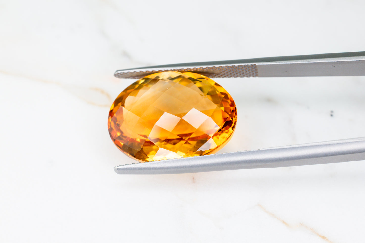 Brazilian Citrine Oval Checker Cut 12.63ct