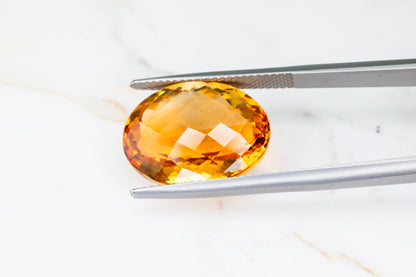 Brazilian Citrine Oval Checker Cut 12.63ct