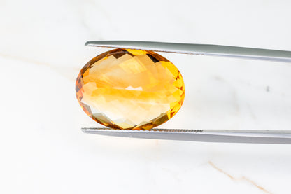 Brazilian Citrine Oval Checker Cut 12.63ct