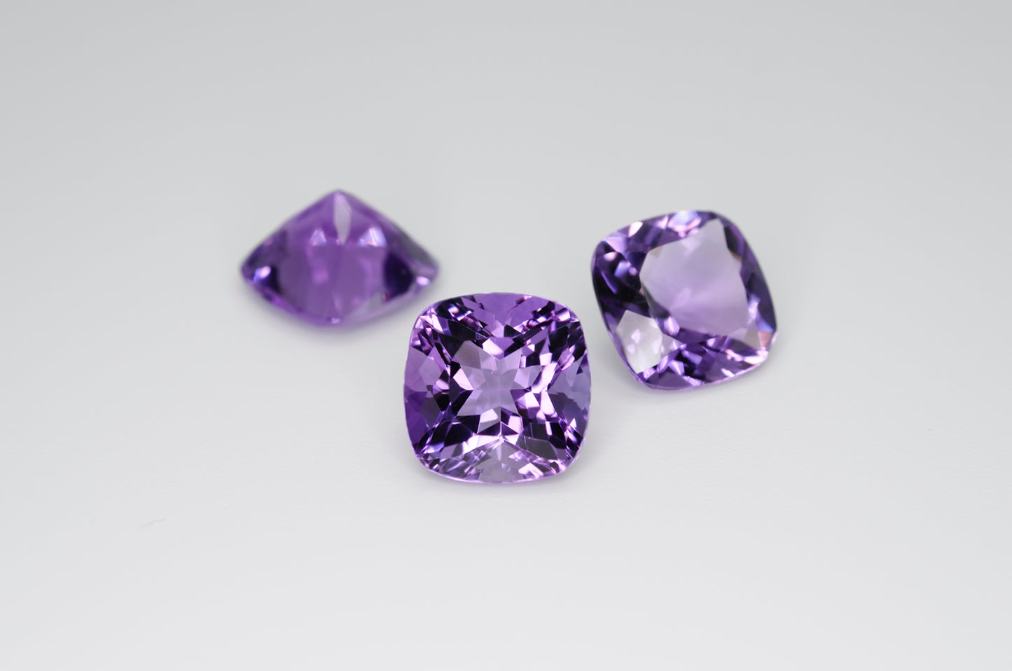 10mm Cushion Cut Natural Amethyst Calibrated A++