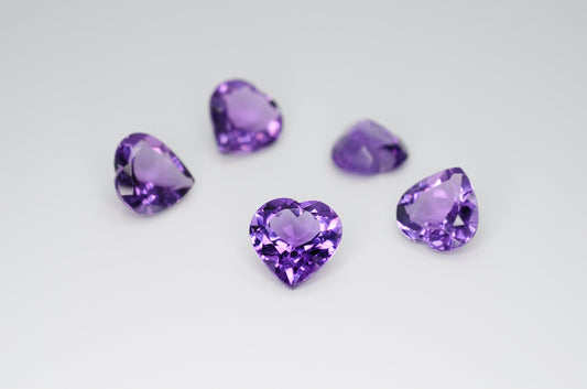 9mm Heart Cut Natural Amethyst Calibrated A++