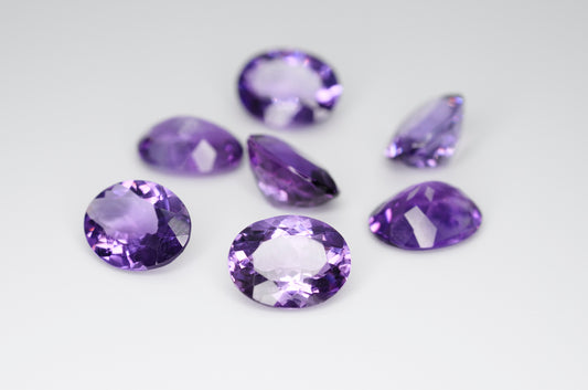 10 x 8mm Oval Cut Natural Amethyst Calibrated A++