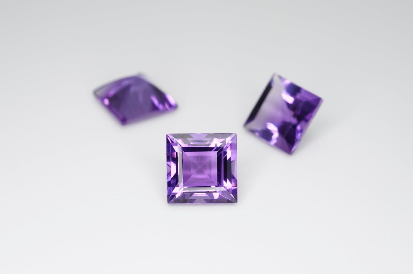 8mm Square Cut Natural Amethyst Calibrated A++