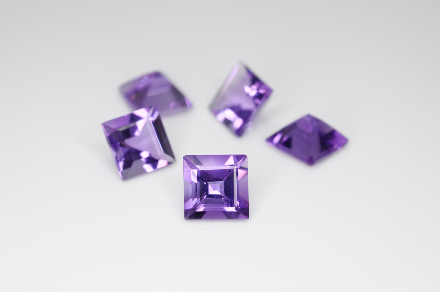 7mm Square Cut Natural Amethyst Calibrated A++