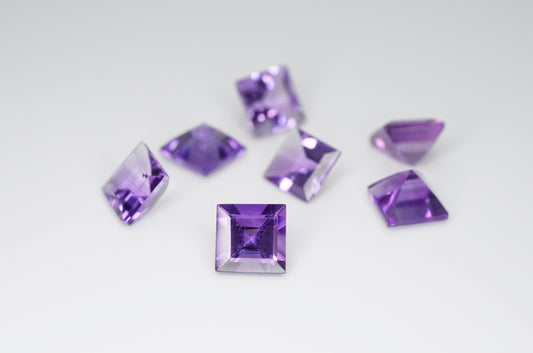 6mm Square Cut Natural Amethyst Calibrated A++