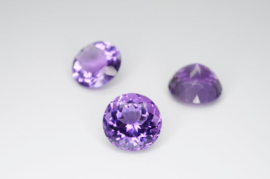 10mm Round Cut Natural Amethyst Calibrated A++