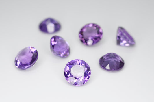 8mm Round Cut Natural Amethyst Calibrated A++