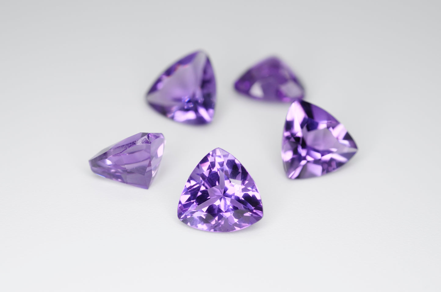 9mm Trilliant Cut Natural Amethyst Calibrated A++