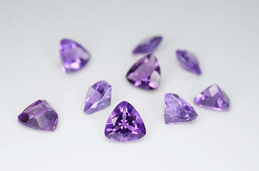 7mm Trilliant Cut Natural Amethyst Calibrated A++