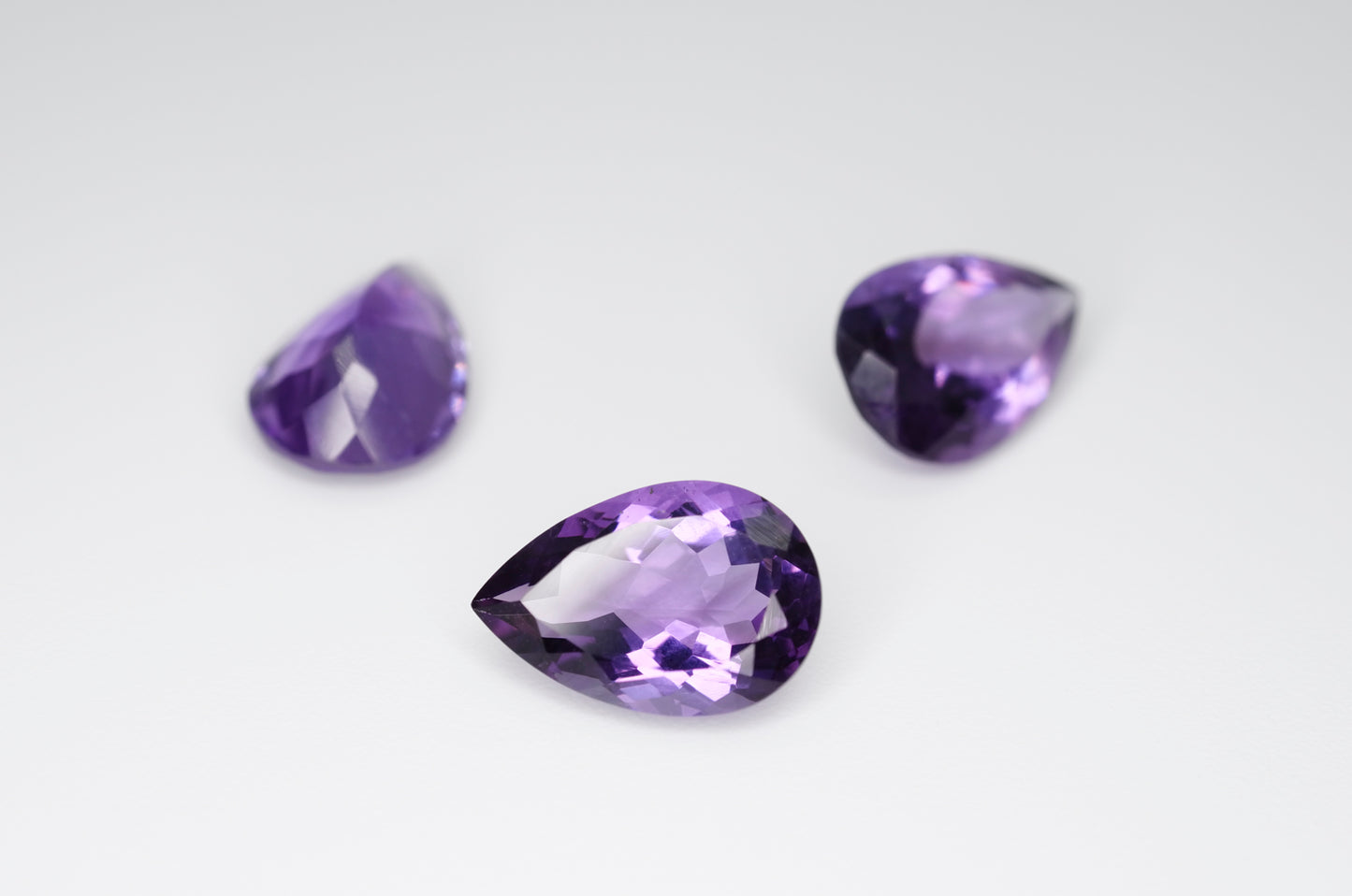 12 x 8mm Pear Cut Natural Amethyst Calibrated A++