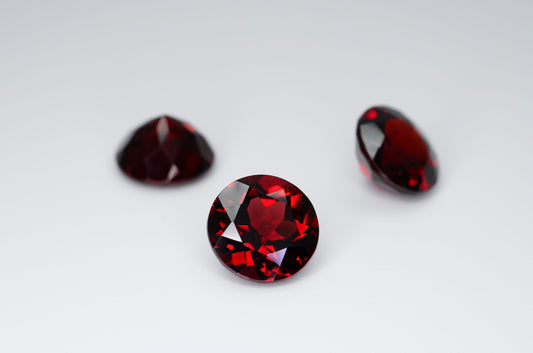 9mm Round Cut Natural Garnet Calibrated A+