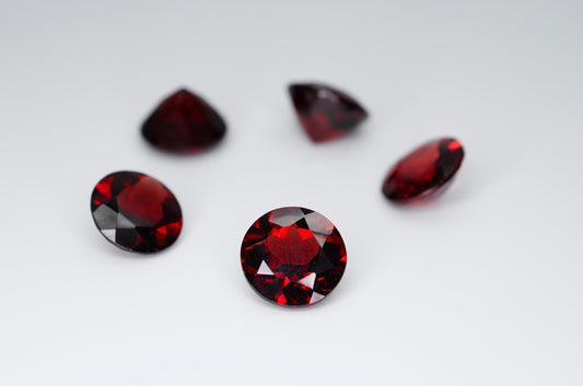 8mm Round Cut Natural Garnet Calibrated A+