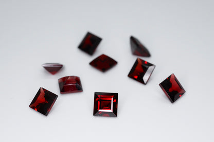 6mm Square Cut Natural Garnet Calibrated A+