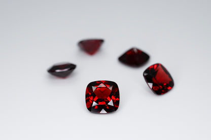 8mm Cushion Cut Natural Garnet Calibrated A+