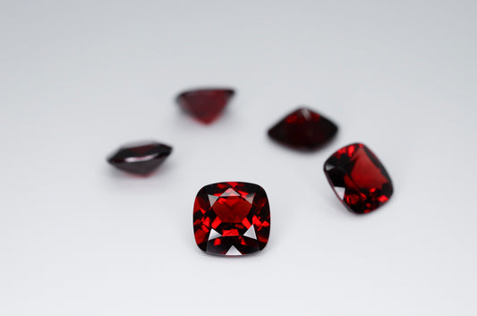 8mm Cushion Cut Natural Garnet Calibrated A+