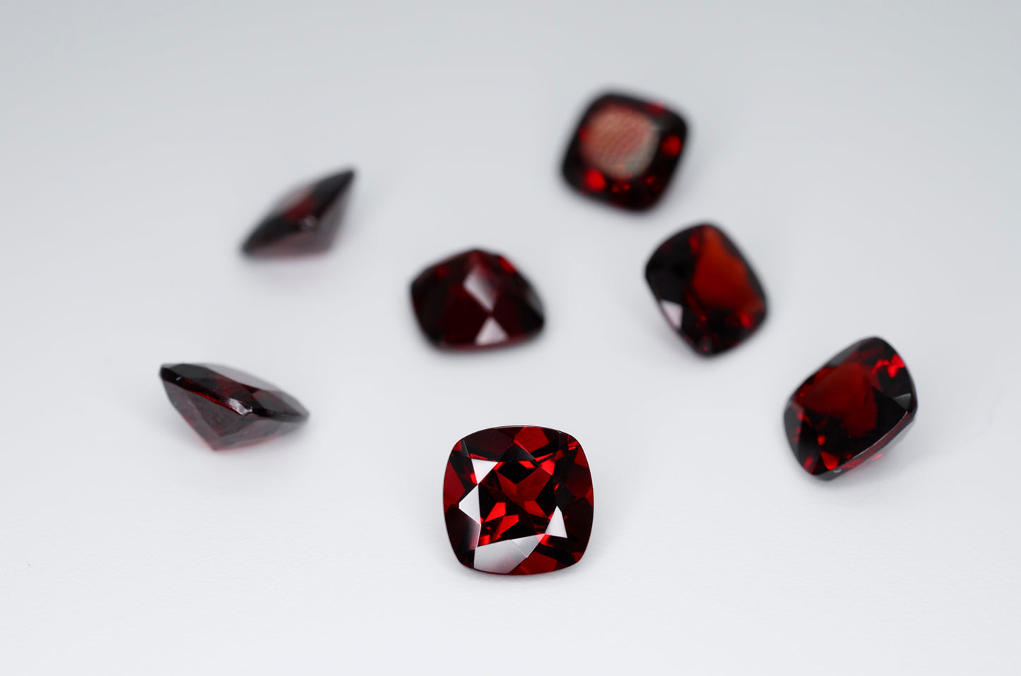 7mm Cushion Cut Natural Garnet Calibrated A+