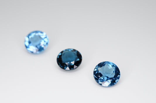 8mm Round Cut Natural London Blue Topaz Calibrated A+