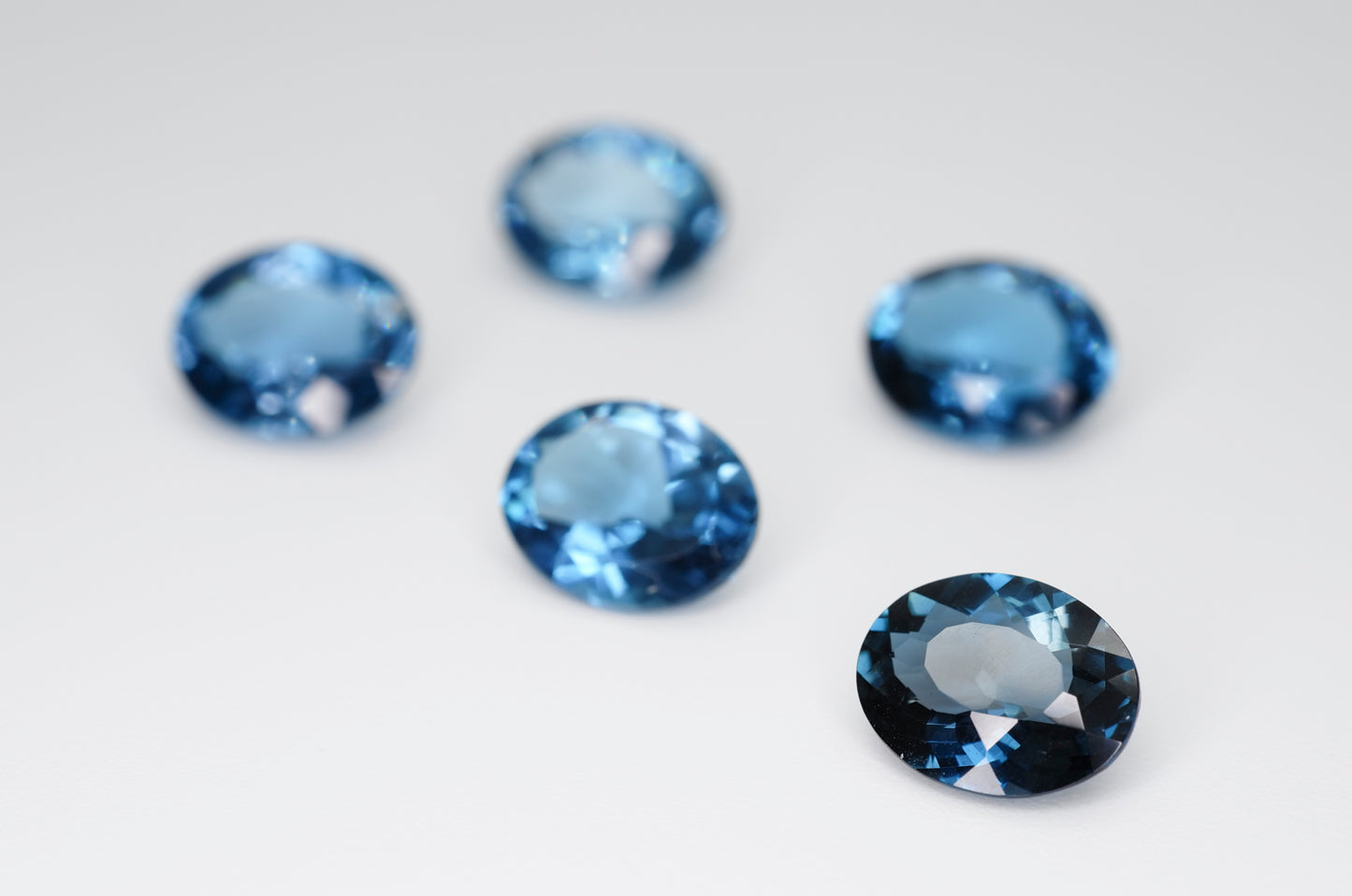 10 x 8mm Oval Cut Natural London Blue Topaz Calibrated A+