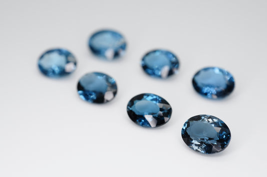 9 x 7mm Oval Cut Natural London Blue Topaz Calibrated A+