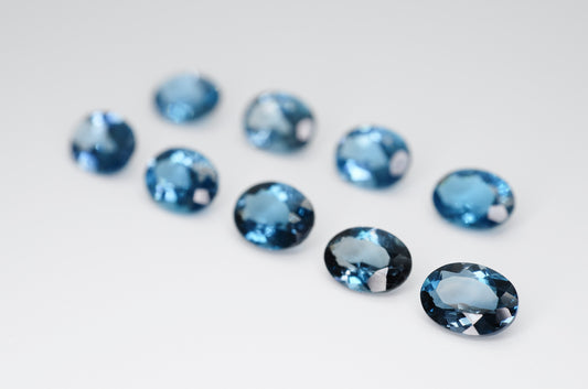 8 x 6mm Oval Cut Natural London Blue Topaz Calibrated A+