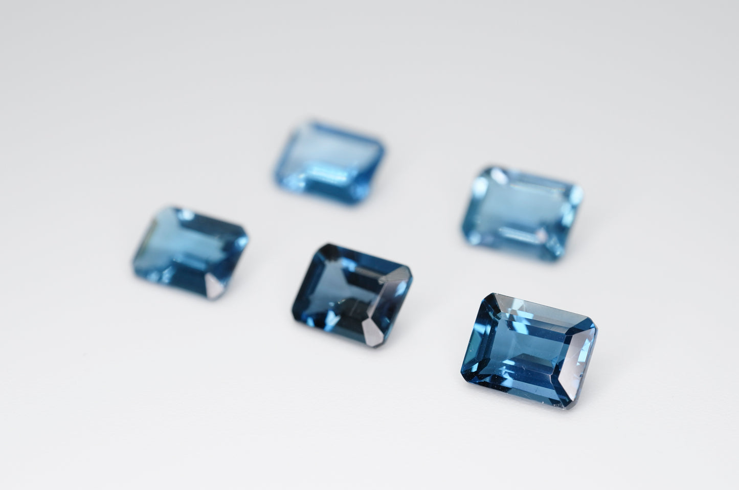 8 x 6mm Octagon Cut Natural London Blue Topaz Calibrated A+