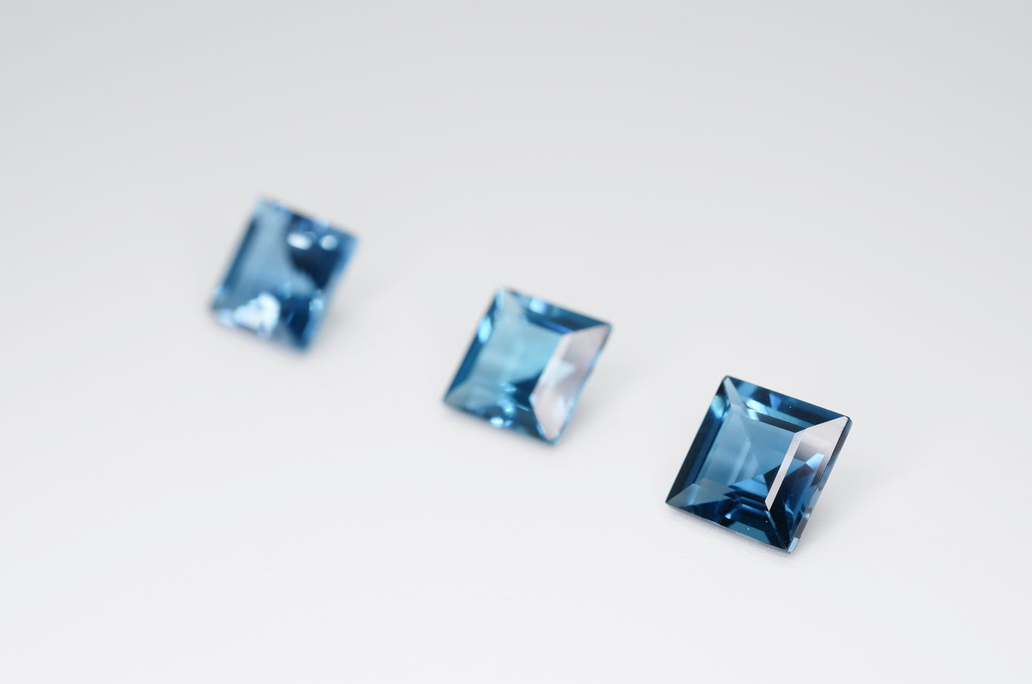 7mm Square Cut Natural London Blue Topaz Calibrated A+