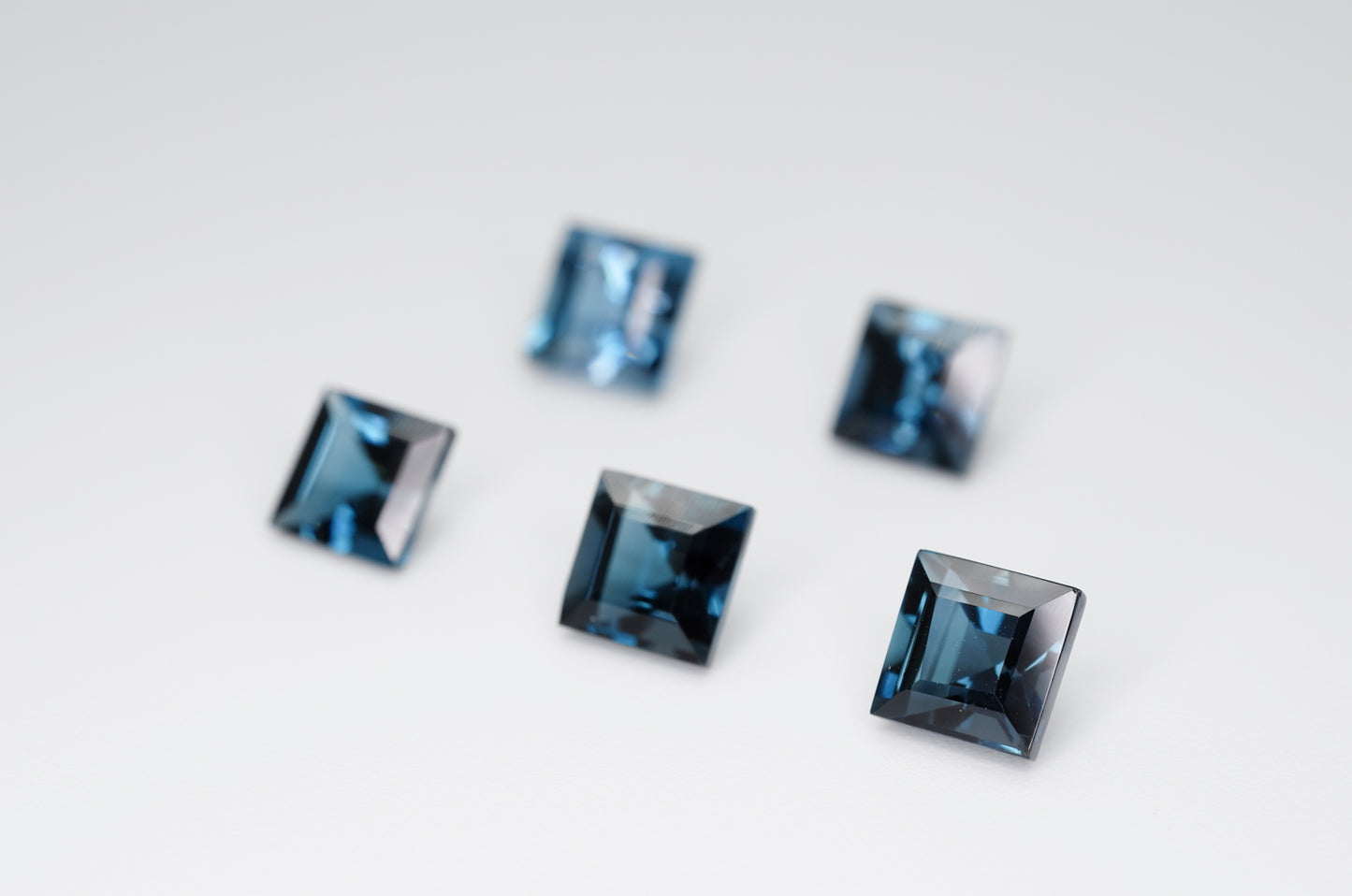 6mm Square Cut Natural London Blue Topaz Calibrated A+