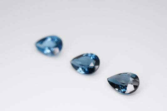 10 x 7mm Pear Cut Natural London Blue Topaz Calibrated A+