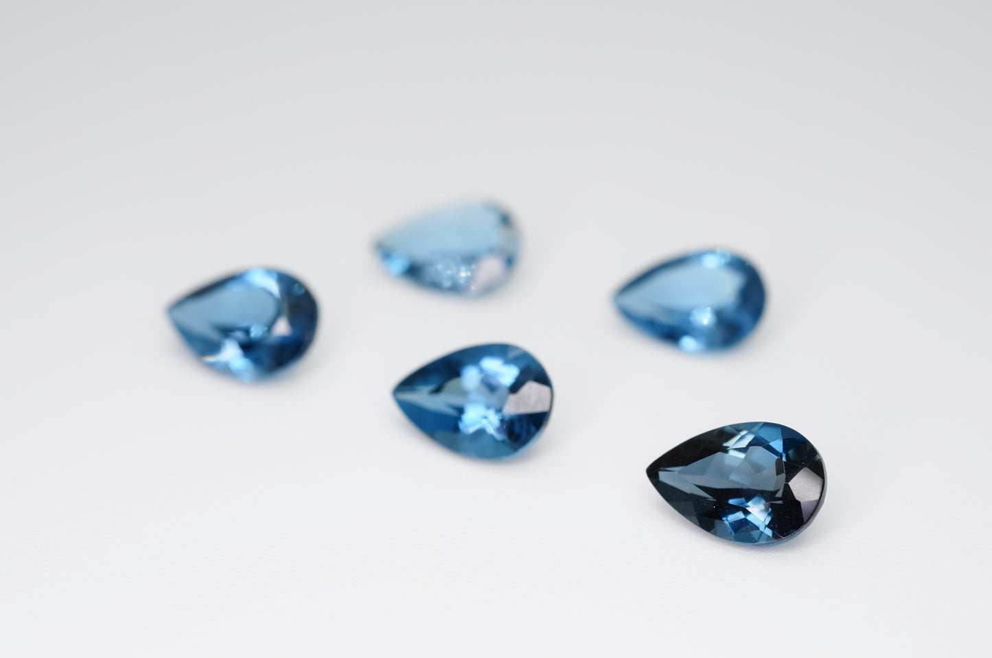 9 x 6mm Pear Cut Natural London Blue Topaz Calibrated A+