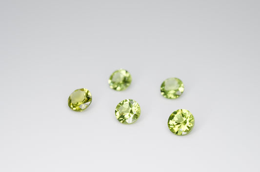 5mm Round Cut Natural Peridot Calibrated A+