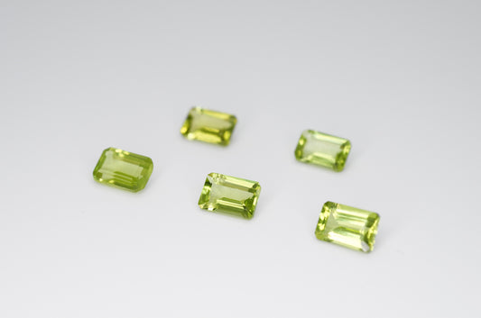 6 x 4mm Octagon Cut Natural Peridot Calibrated A+