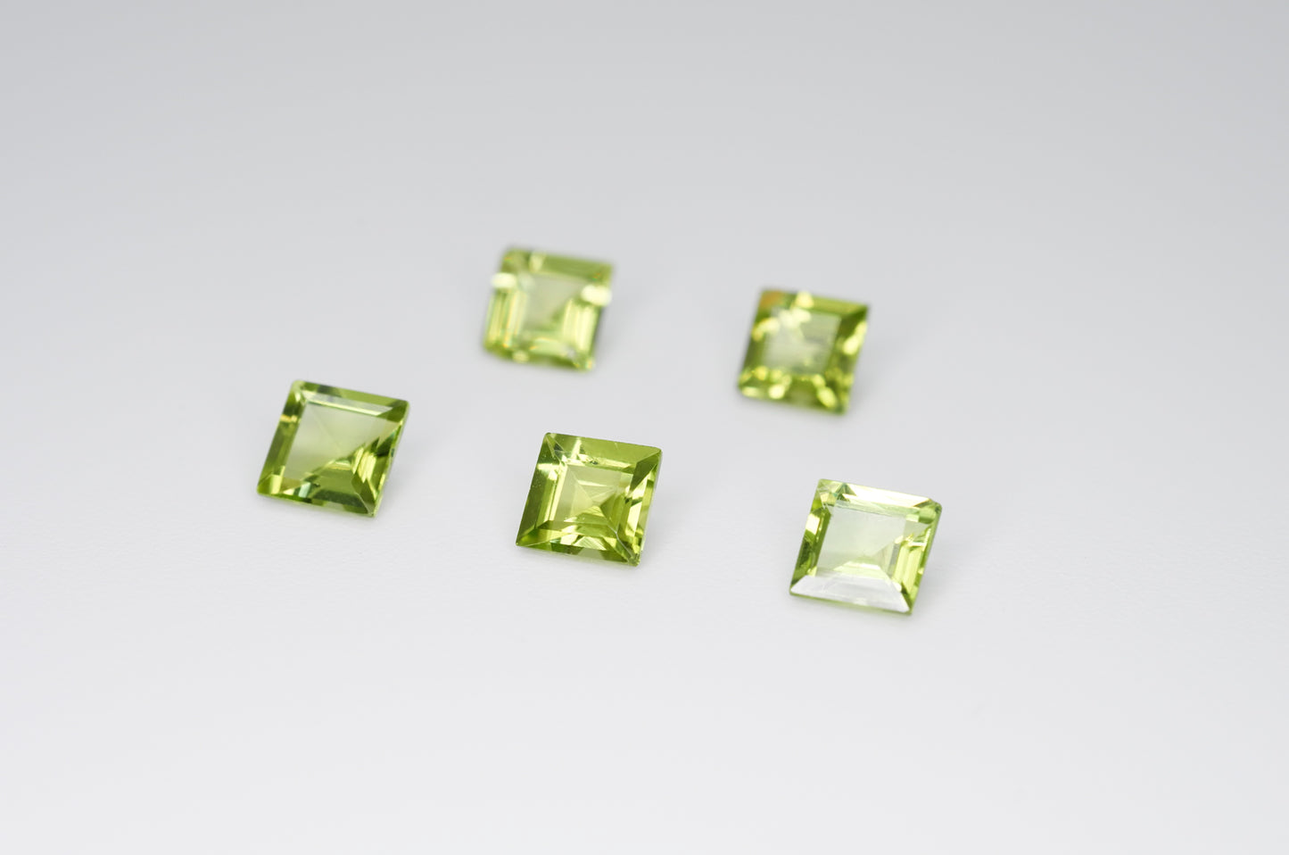 5mm Square Cut Natural Peridot Calibrated A+