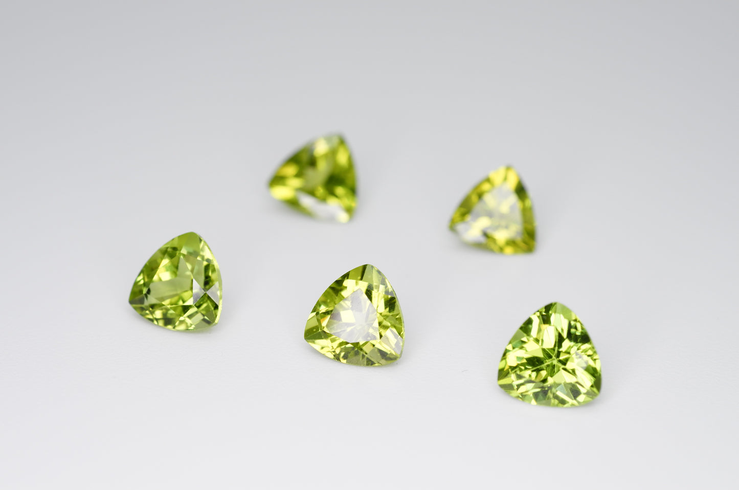 7mm Trilliant Cut Natural Peridot Calibrated A+