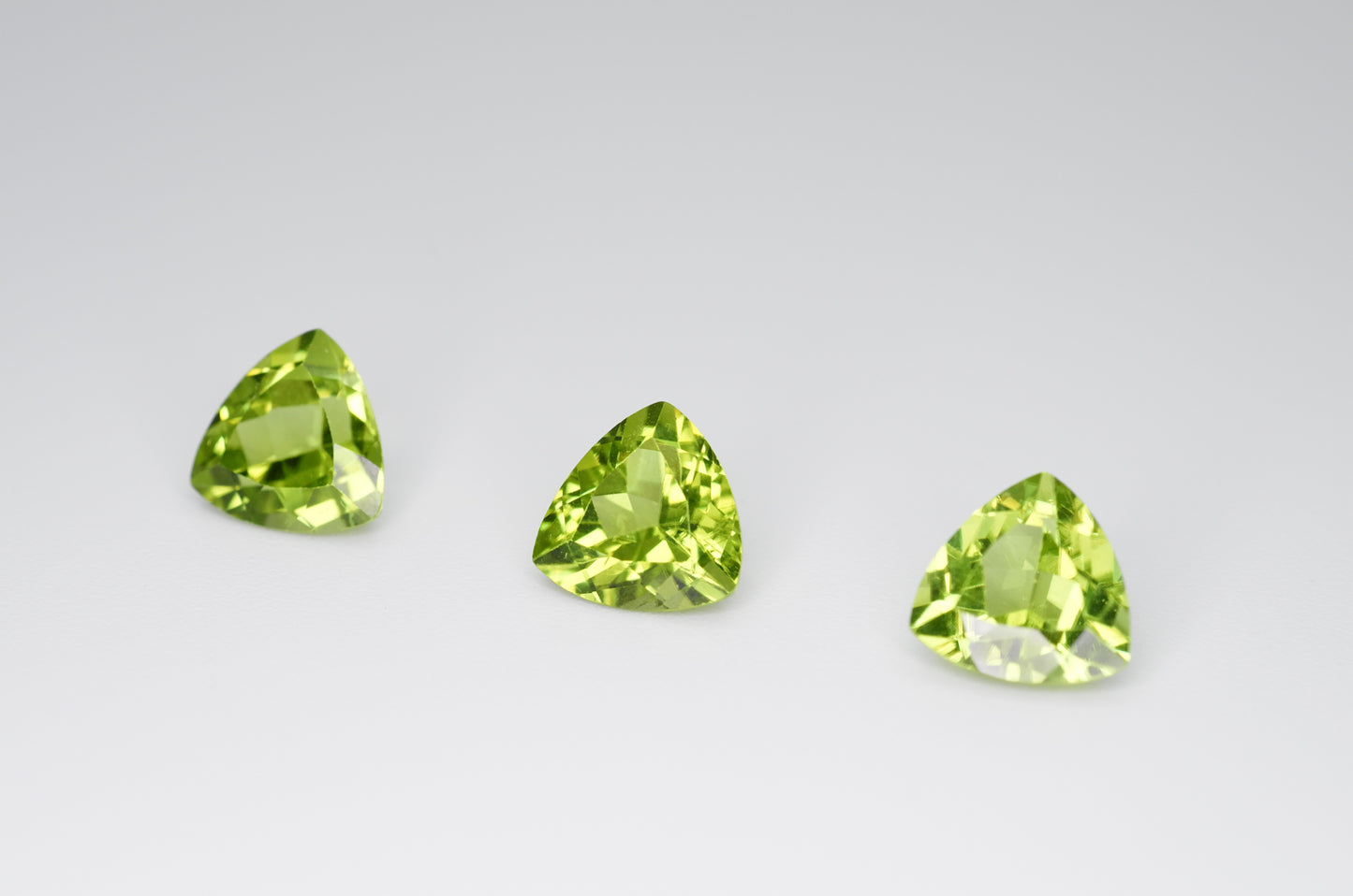 8mm Trilliant Cut Natural Peridot Calibrated A+