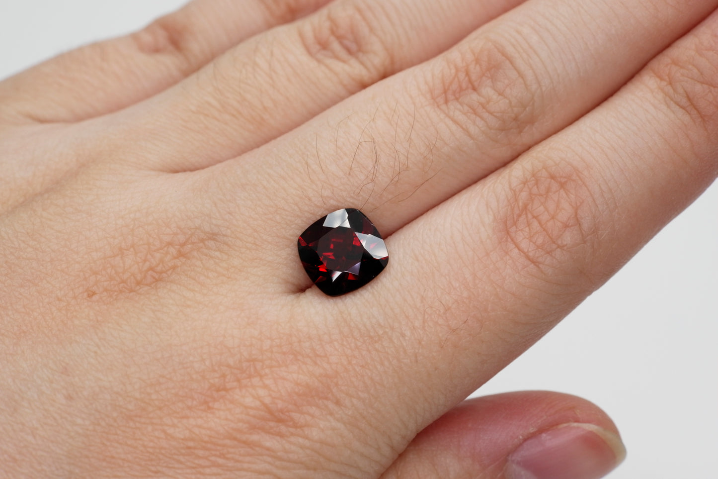 9mm Cushion Cut Natural Garnet Calibrated A+